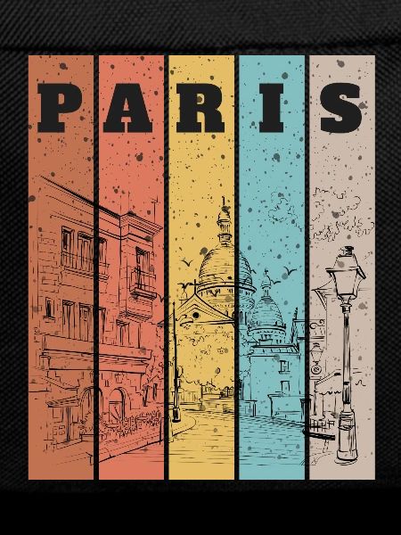 Paris Stripes Skyline Sketch