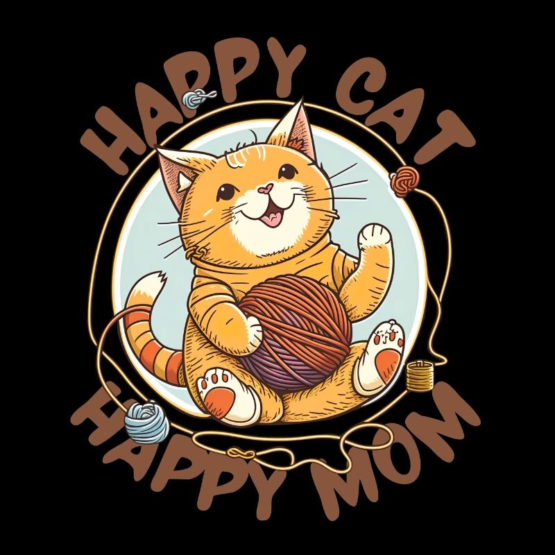 Chat heureux Maman heureuse