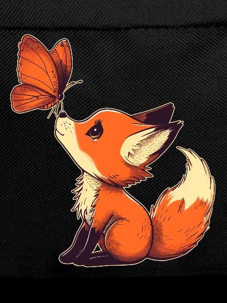 Fox with butterfly