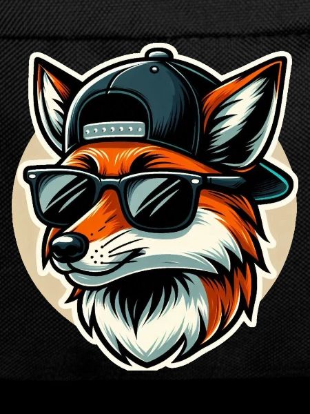 Fox with sunglasses and cap
