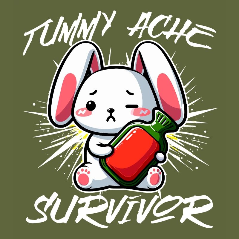 Survivant des maux de ventre - Conception de lapin mignon