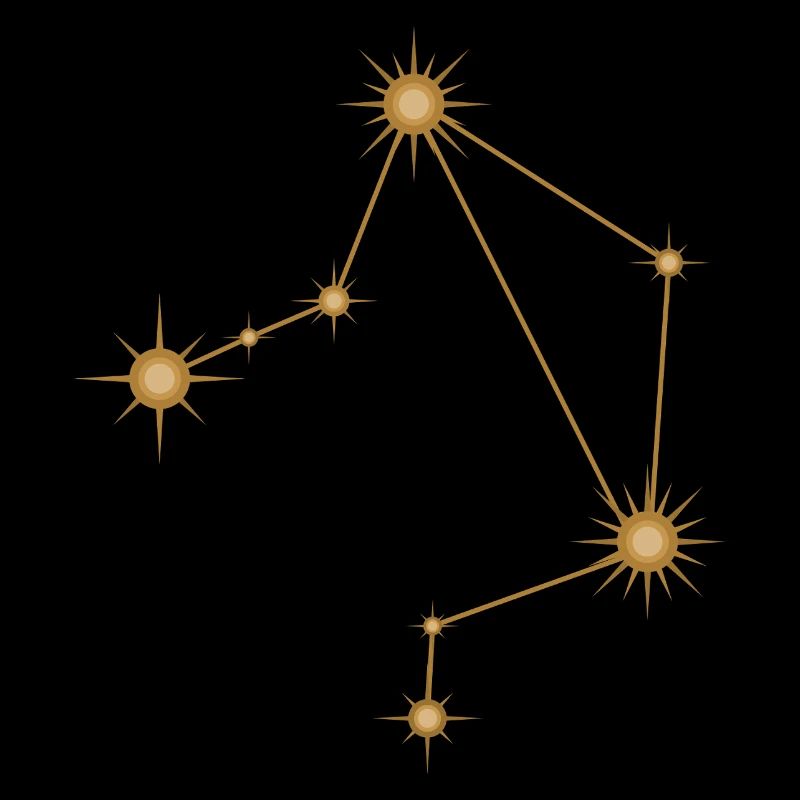 Constellation d’étoiles Balance Signe de naissance Doré