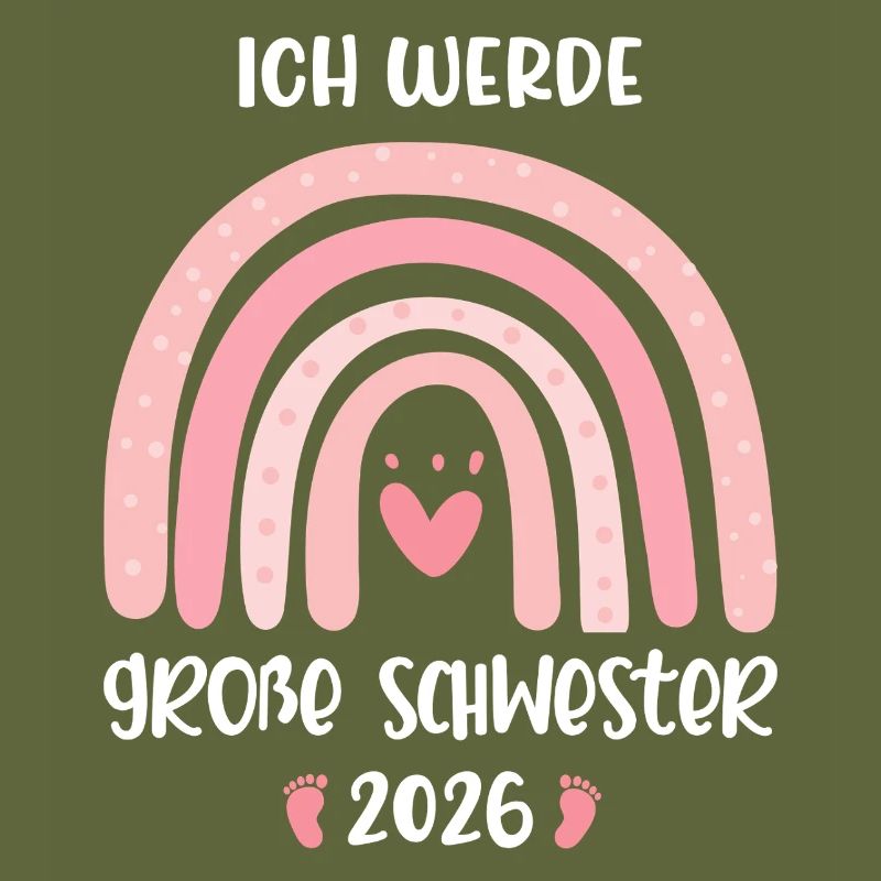 Ich werde große Schwester 2026 Regenbogen Mädchen