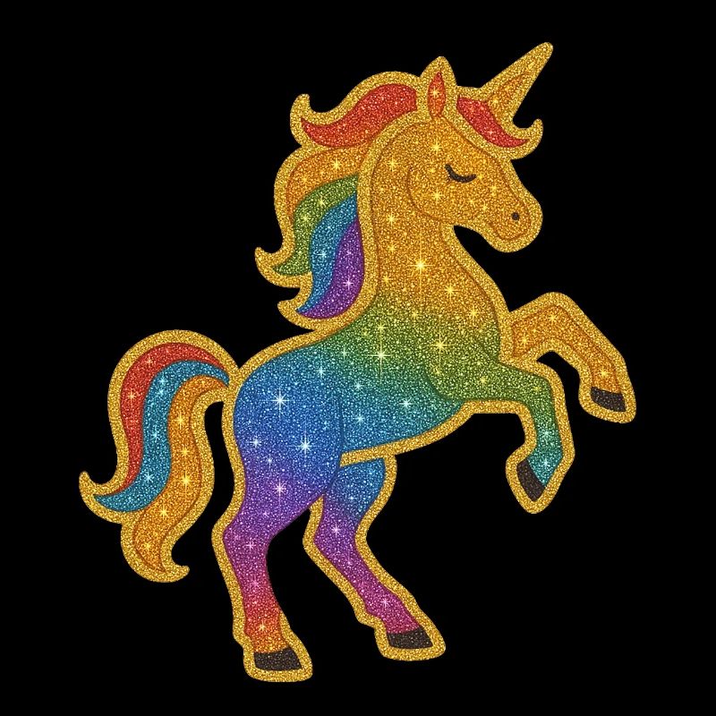 Glitterndes Regenbogen-Einhorn