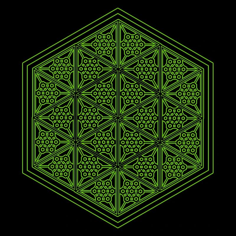 Geometric Hexagon Pattern Yoga Goa Psytrance
