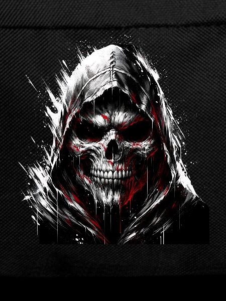 Dark Skull with Hood Gothic Art