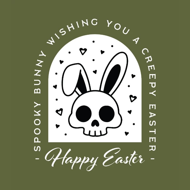 Creepy Happy Easter Bunny Skull Gothic Ästhetik