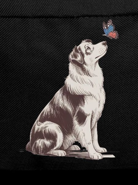 Border Collie Butterfly Motif