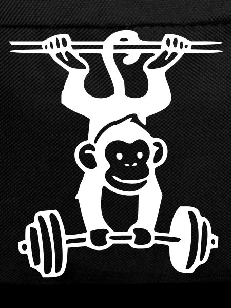 Primate Power - Monkey Weightlifting (White)