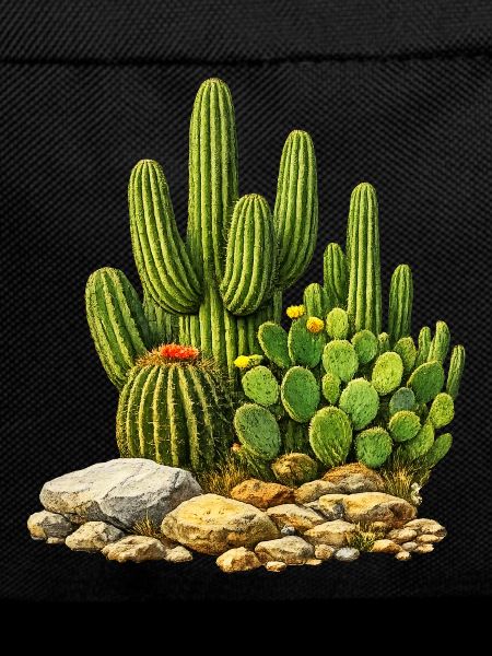 Cacti with flowers