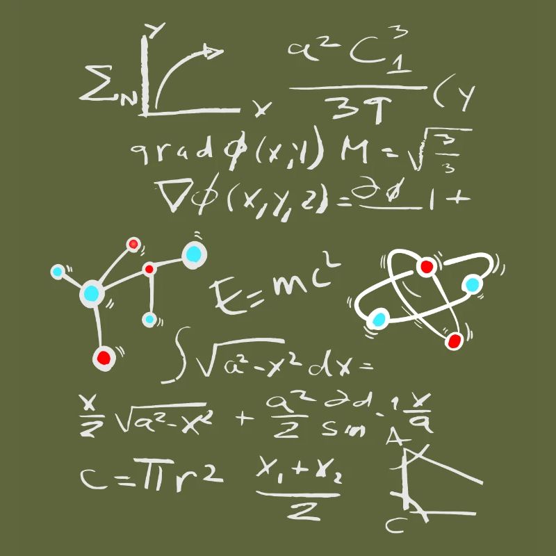Physik Mathe Formel mit Atome und Moleküle