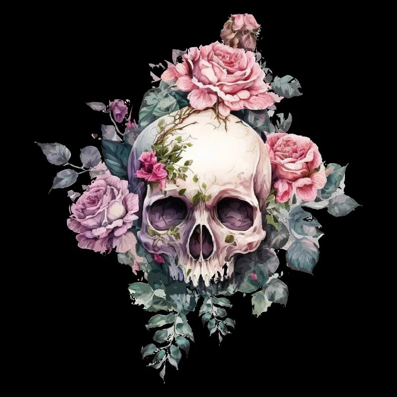 Skull with roses