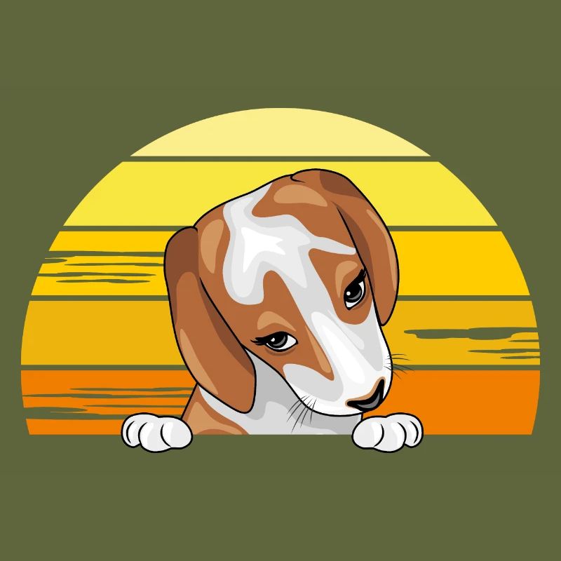 Peeking Beagle puppy