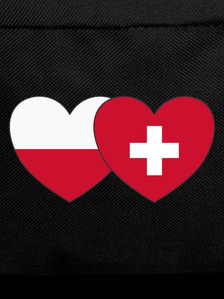 Poland Switzerland Flag Heart