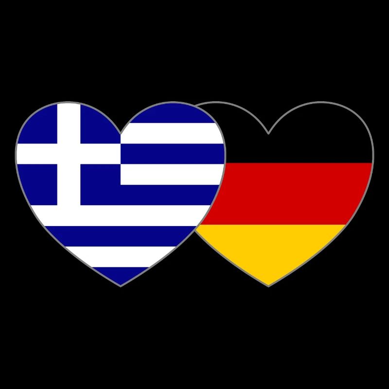 Greece Germany Flag Heart