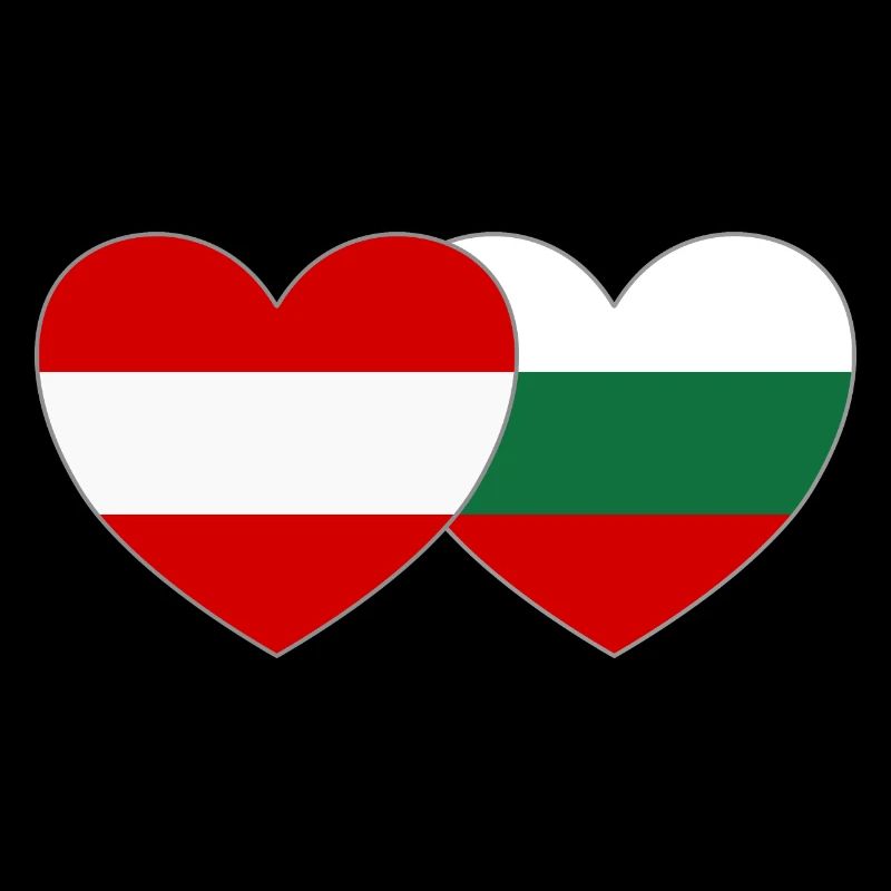 Austria Bulgaria Flag Heart