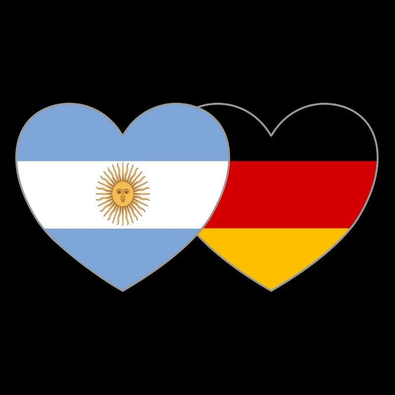 Germany Argentina Flag Heart