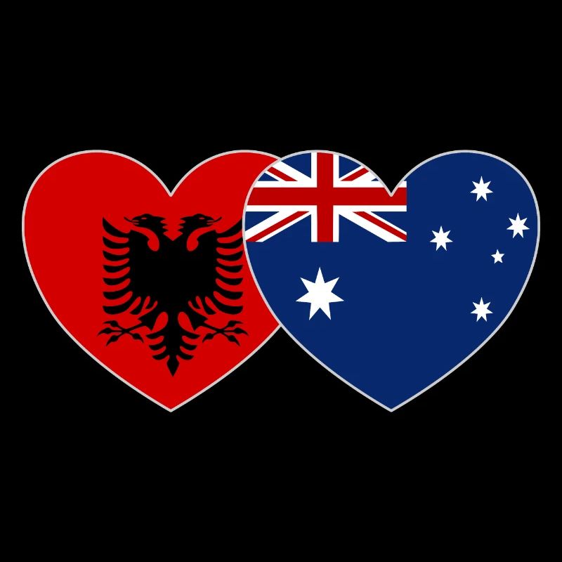 Albania Australia Flag Heart