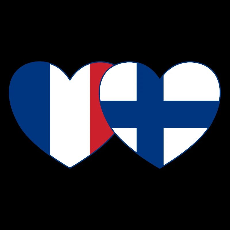 France Finland Flag Heart