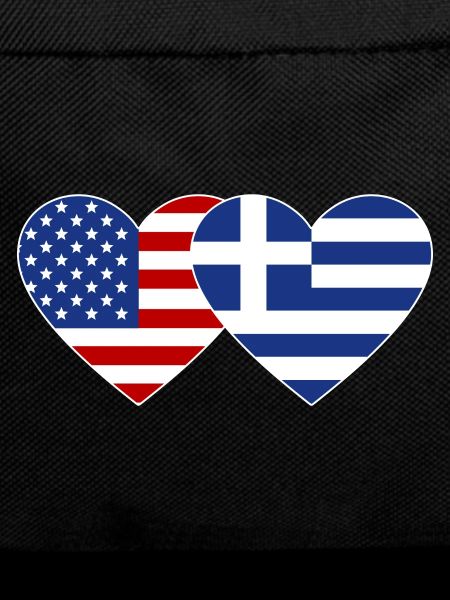 USA Greece Flag Heart
