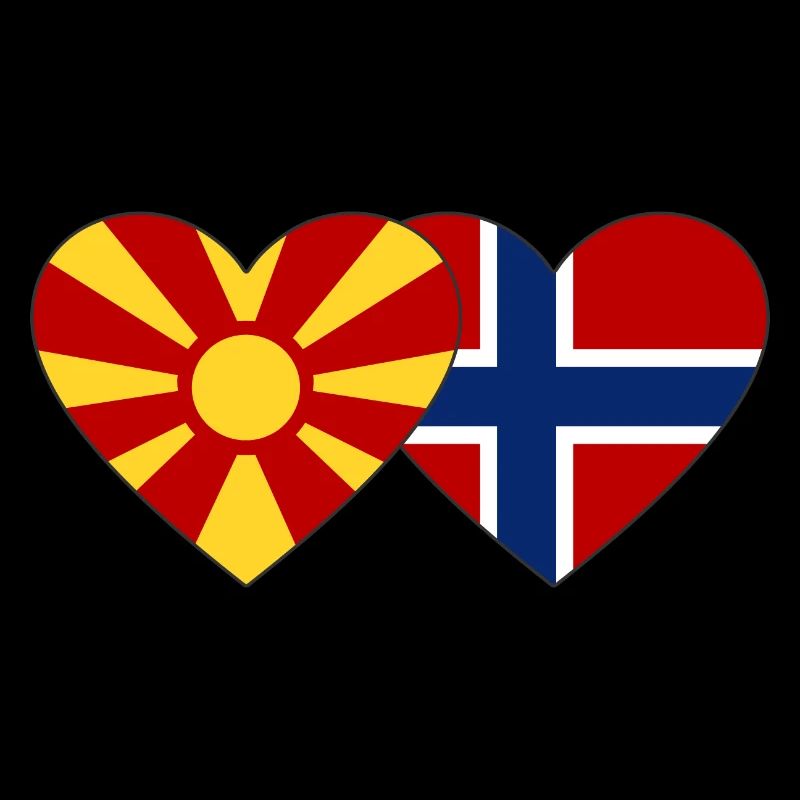 Macedonia Norway Flag Heart