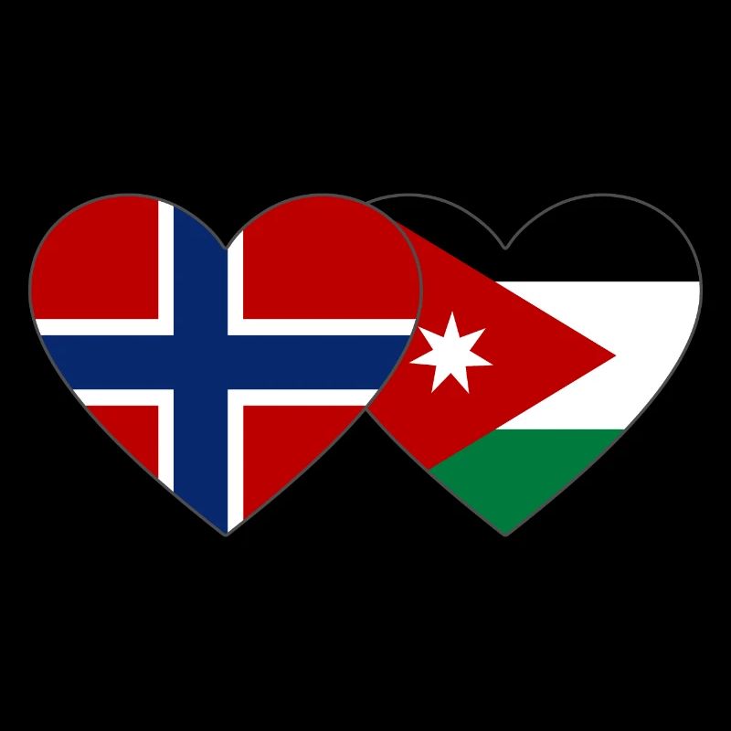 Norway Jordan Flag Heart