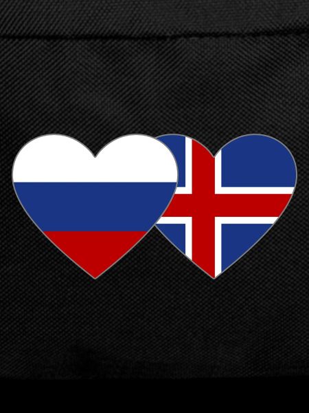 Russia Iceland Flag Heart