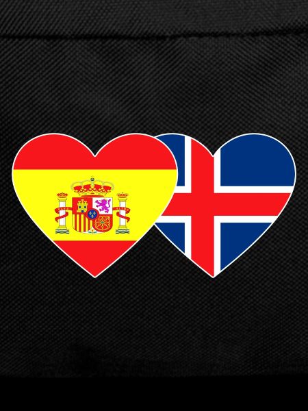 Spain Iceland Flag Heart