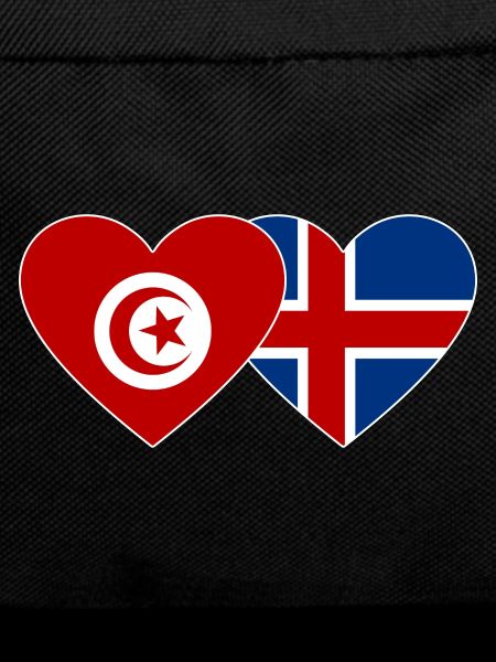 Tunisia Iceland Flag Heart
