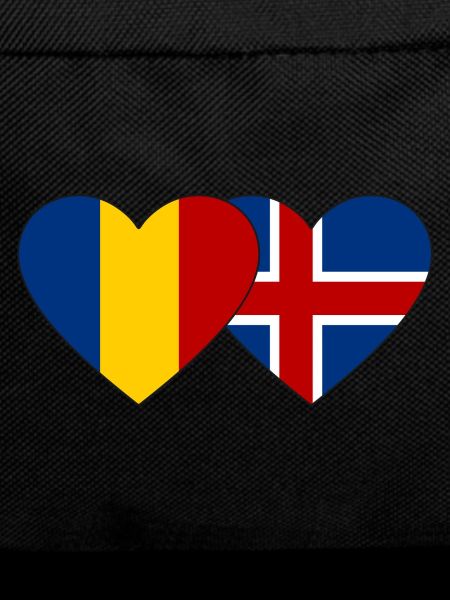 Romania Iceland Flag Heart