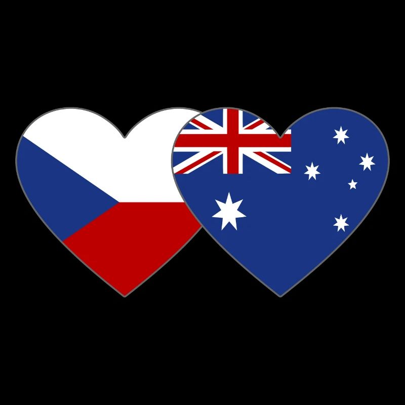 Czech Republic Australia Flag Heart