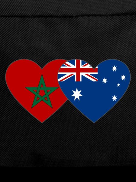 Morocco Australia Flag Heart