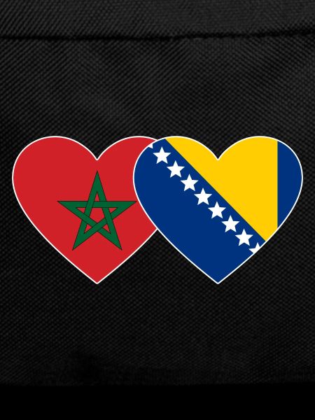 Morocco Bosnia Flag Heart