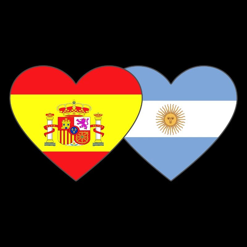 Spain Argentina Flag Heart