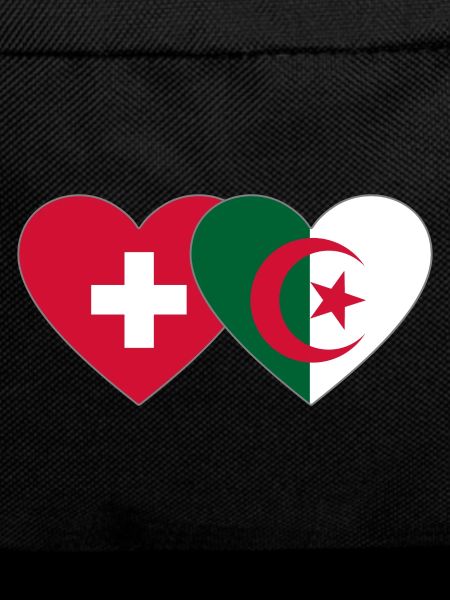 Switzerland Algeria Flag Heart