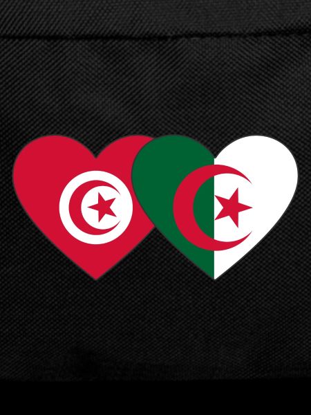 Tunisia Algeria Flag Heart