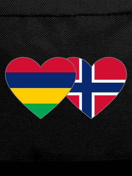 Mauritius Norway Flag Heart