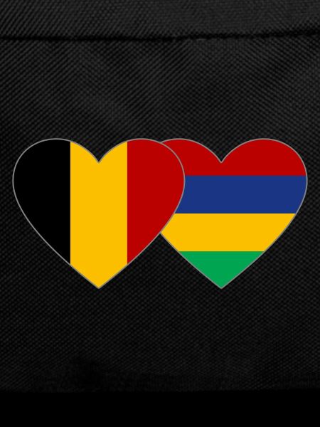 Belgium Mauritius Flag Heart