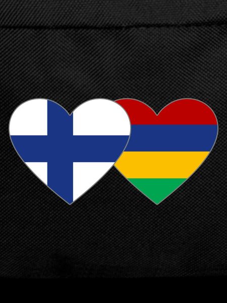 Finland Mauritius Flag Heart