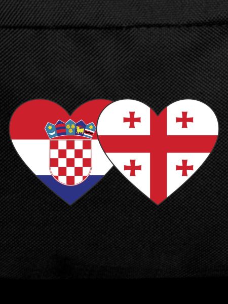 Croatia Georgia Flag Heart