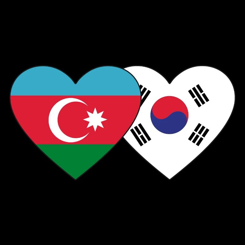 Azerbaïdjan Corée du Sud drapeau
