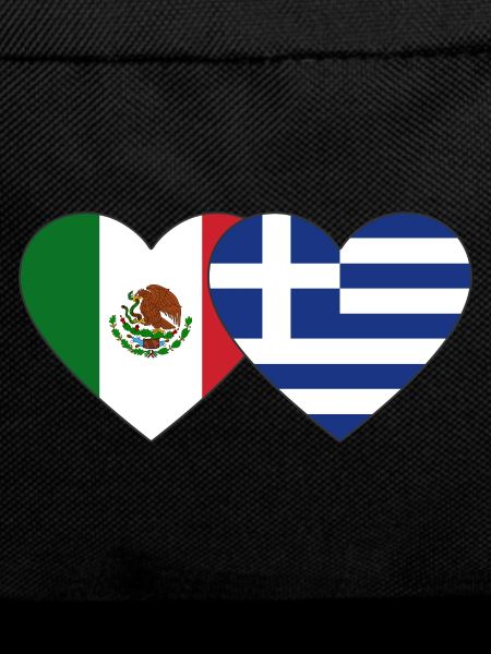 Mexico Greece Flag Heart