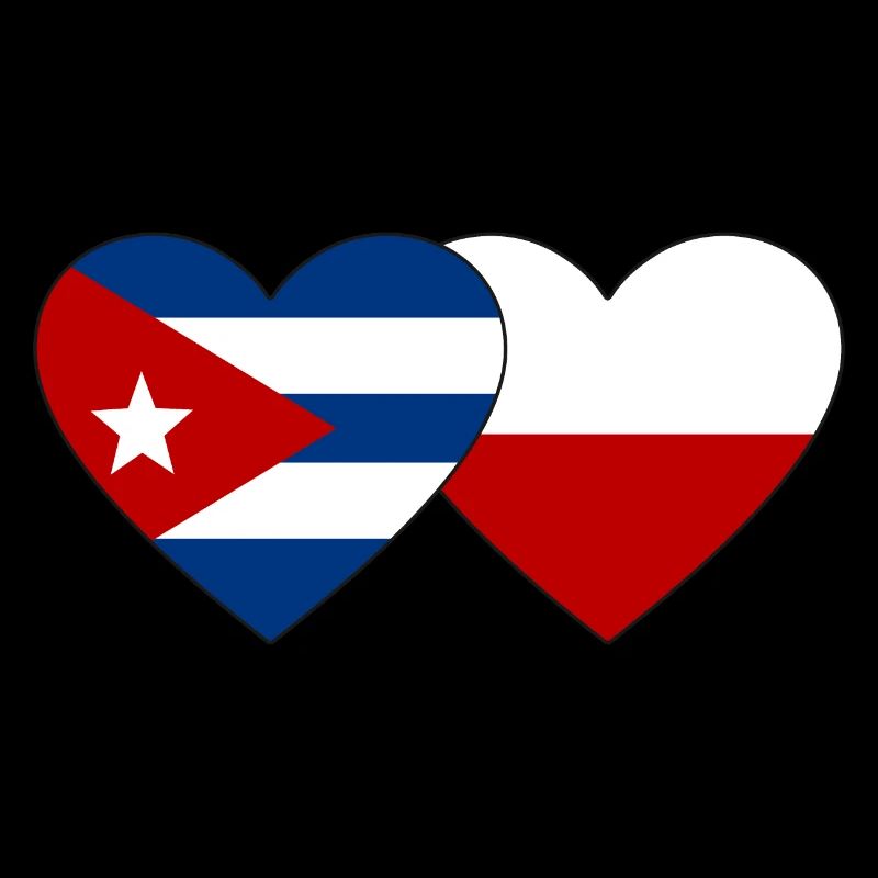 Cuba Poland Flag Heart