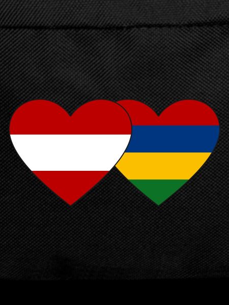 Austria Mauritius Flag Heart