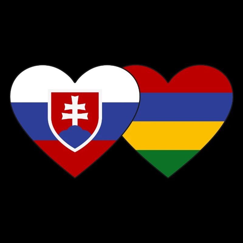 Slowakei Mauritius Flagge Herz