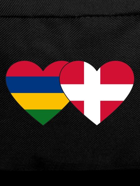 Mauritius Denmark Flag Heart