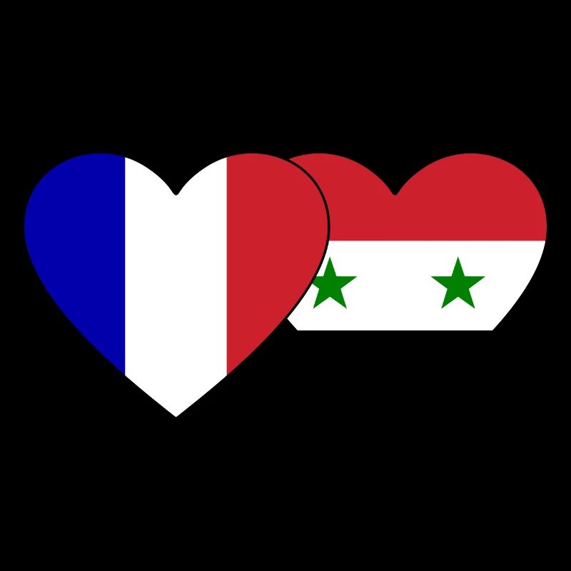 France Syria flag heart
