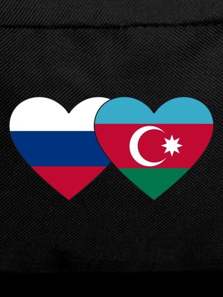 Russia Azerbaycan flag heart