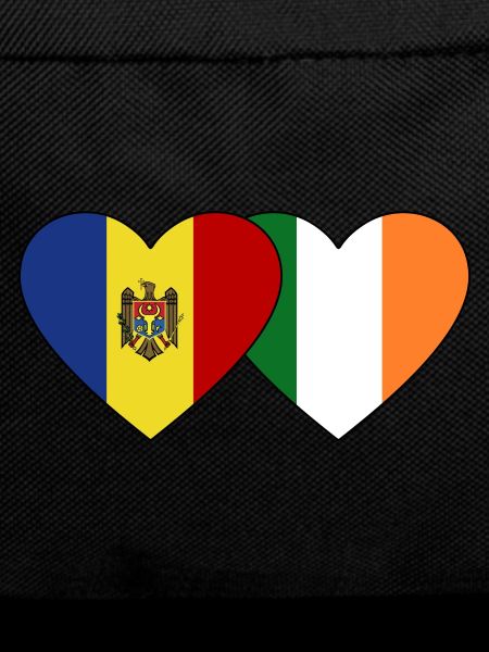 Moldova Ireland Flag Heart