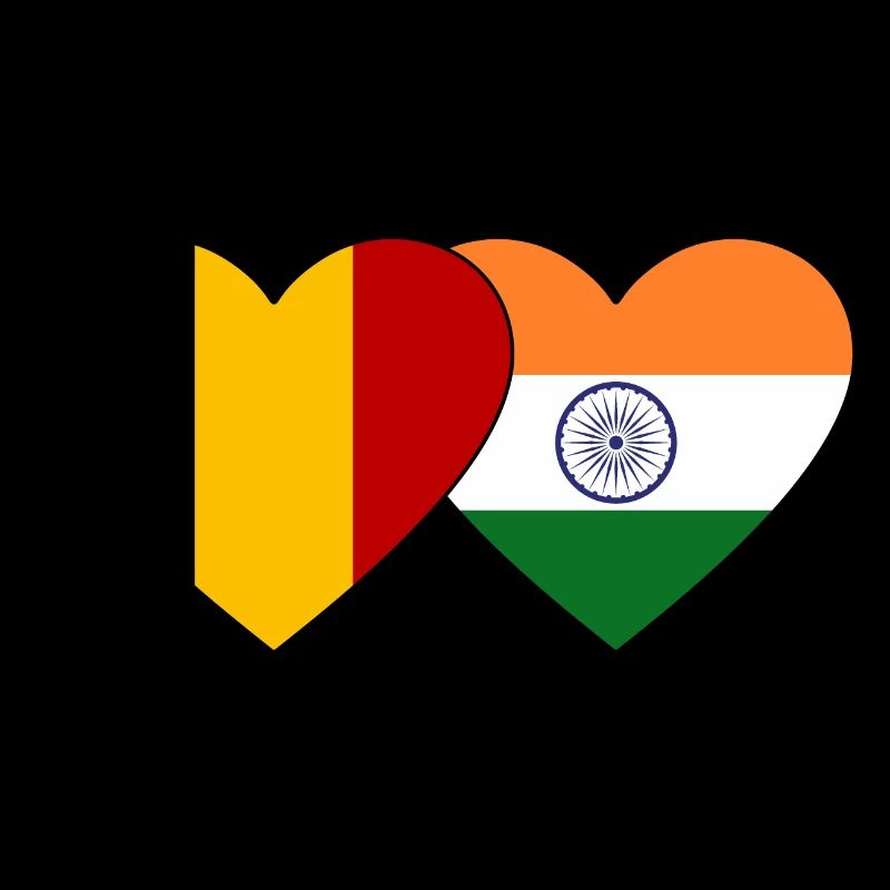Belgium India Flag Heart